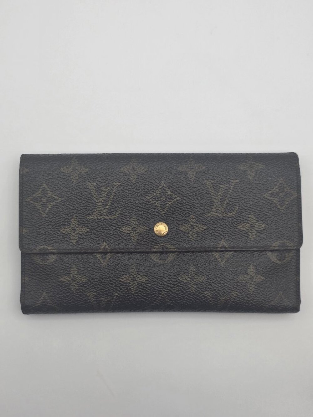 Louis Vuitton Monogram Canvas Trifold Kisslock Long Wallet